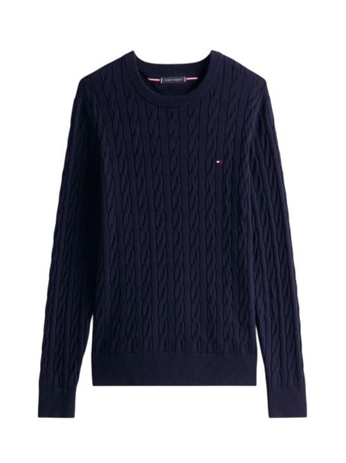 classic cotton cable crew neck Tommy Hilfiger | MW0MW33132DW5.DW5